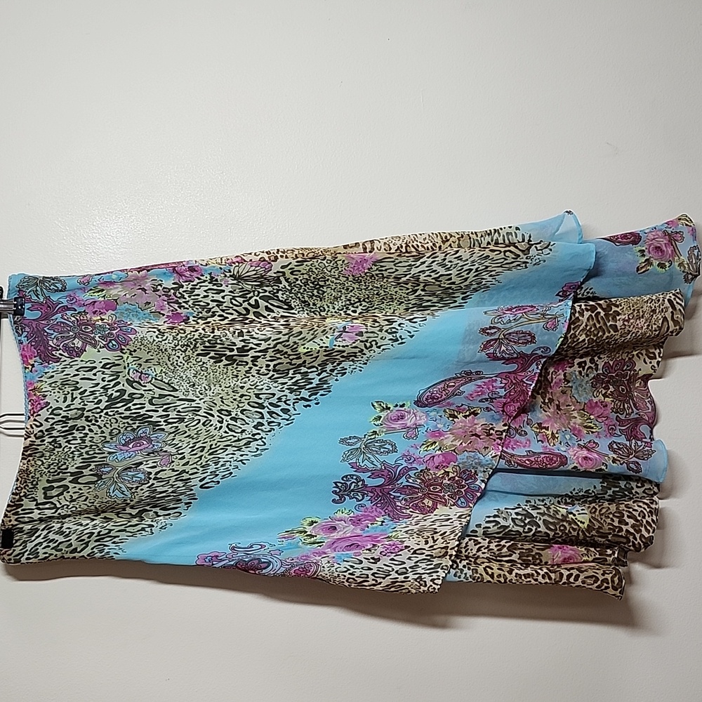 Marisol Y2K Cheetah Butterfly Tiered Midi Skirt Womens XL - Picture 7 of 7